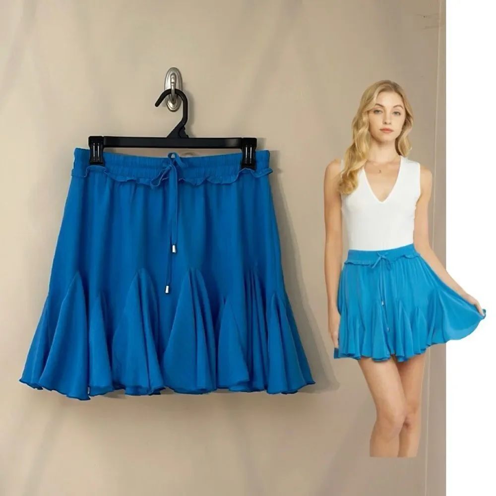 Entro BLUE GODET SKIRT Size Medium New with Tags